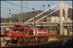 Die DE61 (Class 66) der HGK (Hfen- und Gterverkehr Kln) steht am 15.November 2008 im Bahnhof Ulm  Hbf und wartet auf die nchste Aufgabe.