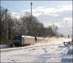 145 CL-009 bringt einen Kesselzug nach Duisburg. (05.01.2009)
