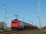 185 584 bei der Durchfahrt durch die Ausweichstelle Stralsund-Langendorf. (18.04.09)