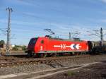 145 CL 011 der HGK mit einem Ganzzug Kesselwagen aus Richtung Braunschweig kommend kurz vor Magdeburg Hbf.