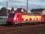 Die 185 586-5 der HGK am 26.09.2009 abgestellt im Bahnhof Angermnde