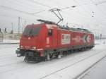 Hier 185 588-1 der HGK, abgestellt am 1.2.2010 in Angermnde.