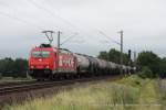 185 587-3 (HGK / MEV) fhrt am 4. August 2011 um 13:16 Uhr mit einem Gterzug durch Reindorf