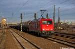 185 603-8 HGK - Hfen and Gterverkehr Kln AG [HGK 2061] / ARS Altmann mit einem Kesselzug  Dieselkraftstoff oder Gasl oder Heizl (leicht)  in Berlin-Schnefeld Flughafen in Richtung Genshagener Heide unterwegs. 16.02.2012