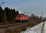 185 587 als Lz-Fahrt von Passau am 08.12.2012 unterwegs bei Langenisarhofen.