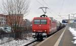 145-CL 015 zog am 20.02.13 einen Kesselwagenzug durch Bitterfeld Richtung Wittenberg.