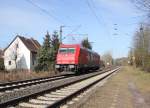 HGK's 185 630-1 kam am 24.03.2013 als Tfzf in Richtung Sden durch Ludwigsau-Friedlos.