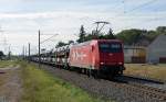 145-CL 012 fhrte am 04.10.13 einen Autozug durch Braschwitz Richtung Magdeburg.