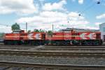 0272 014-8 DE91 und -022-1 DE84 der Rheincargo/HGK in Brühl-Vochem - 07.05.2015