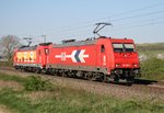 185 606 als Tfzf (D) 99484 (HGK, Ludwigshafen-Rheingnheim–Basel Bad Bf) am 22.04.2015 zwischen Buggingen und Mllheim (Baden)