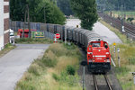 HGK DE 85 kommt mit dem allseits bekannten Nievenheimer Aluzug von Alunorf  und erreicht in Kürze den Güterbahnhof Nievenheim.