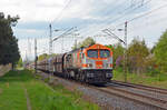 V330.3 (250 011) der hvle führte am 17.04.24 den Kalkzug von Blankenburg nach Spreewitz durch Wittenberg-Labetz.