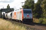 185 583-2 hvle am 13.07.2009 kurz nach berquerung des Mittellandkanals bei Peine