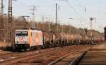 185 583-2 HVLE mit Kesselwagenzug in Meinsdorf am 08.03.2011