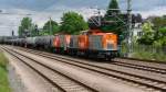 03.06.2014 V160.8 und V160.4 der hvle mir Kesselzug im Bf Neumark/Sachs.