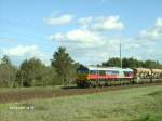 29003 zieht ein Schotterzug richtung Frankfurt/Oder und lsst Eisenhttenstadt hinter sich.18.04.07