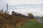 Heavy Haul Power 29002 mit DGS 91028 Brake(Unterweser) - Petershagen-Lahde, am 29.10.2011 am Esig des Bf.