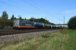 Hectorrail 162.002  Lang (151 070-0) mit einem Kesselzug unterwegs in Richtung Lüneburg. Höhe Bardowick, 10.09.2019