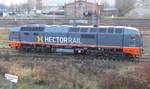 HECTORAIL 861.001 THOR, 251 011-3 ( 9280 1251 011-3 D-HCRAIL ) wartet in Gera auf den nächsten Einsatz am 21.12.2020