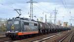 Hectorrail mit  162.007  Name: Beckert (NVR:  91 80 6 151 134-4 D-HRDE ) mit Kesselwagenzug am 22.04.21 Durchfahrt Bf.