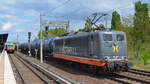 Hectorrail mit 162.001  Mabuse  (91 80 6151 013-0 D-HCTOR) und Kesselwagenzug am 06.05.22 Berlin Pankow.