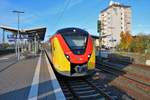 HLB (Hessische Landesbahn) Alstom Coradia Continental ET342 am 03.11.18 in Frankfurt am Main Höchst Bahnhof 