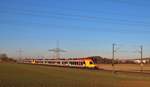 Hessische Landesbahn Stadler Flirt 429 543 und 429 544 als RE99 am 17.11.18 auf der KBS630 bei Bad Vilbel Dortelweil 