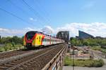 HLB Coradia Continental ET168 (1440 668-0) am 03.05.19 auf der Deutschherrenbrücke in Frankfurt am Main von einen Steg aus fotografiert