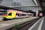 HLB 429 042 verlässt am 23 September 2020 Frankfurt-am-Main Hbf.