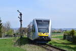 GTW HLB 119 passiert das Einfahrsignal von Beienheim auf der Fahrt nach Friedberg.