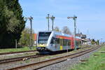 GTW HLB 119 passiert die Ausfahrsignale in Beienheim auf der Fahrt nach Nidda.

Beienheim 24.04.2021