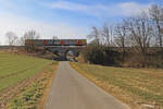 Ein VT2E der HLB ist am 12.03.2022 auf dem Weg nach Bad Homburg.