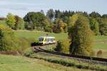 Nochmals ein Blick auf den VT 268 der HLB auf seinem Weg von Bad Berleburg nach Siegen am 11.10.2022