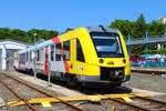 HLB Alstom Lint 41 VT626 beim Bahnhofsfest in Königstein von einen Gehweg aus fotografiert