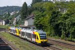 2x Br 648 im Bahnhof Löhnberg in Richtung Wetzlar.