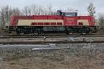 V 181 (92 80 1265 301-2 D-SWEG) der Hohenzollerischen Landesbahn AG am 04.02.2022 in Mengen