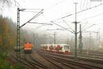 VT 238, 236 und 243 der HzL als D 98812 als Ersatz fr den ICE 282 (wegen 411er Stillegung) bei der Ausfahrt Rottweil 25.10.08 