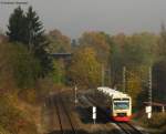 VT 246, 244 und 248 der HzL als D98816 nach Singen als Ersatz fr den ICE183 bei der Durchfahrt Rottweil Saline 25.10.08