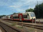 Regioshuttle VT 201 + VT 220 + VT 207 der HzL in Tbingen Hbf am 02.08.2002