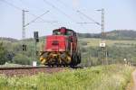 Allein unterwegs und fernab der Heimat befand sich am 26.05.2012 die V118 der HzL in Fahrtrichtung Norden.