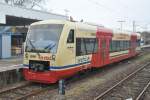 RADOLFZELL am Bodensee (Landkreis Konstanz), 22.02.2014, ein Nahverkehrszug der Hohenzollerischen Landesbahn nach Stockach im Bahnhof Radolfzell