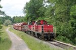 Salzgüterzug aus Stetten mit V124 und V151 in der Schlattner Steigung (21.06.2016)