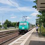 HLG 185 619-4 als Tfzf von Bebra nach Hamburg, am 11.07.2023 in Sarstedt.