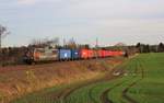 151 145-0 (HSL) zu sehen am 23.11.17 mit einem Containerzug bei Plauen/V.