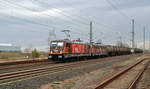 187 536, welche ihre Folien in Kassel am 11.01.18 erhalten hatte, führte am 15.01.18 einen Kesselwagenzug durch Landsberg Richtung Halle(S).