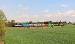 151 145-0 (HSL) zu sehen mit einem Container am 25.04.18 bei Plauen/V.