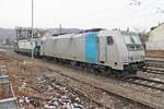 Rpool/HSL 185 691-3 stand am Nachmittag des 30.01.2017 zusammen mit ELL/ecco Rail 193 202 abgestellt im Bahnhofsbereich von Efringen-Kirchen und warteten dort auf ihre nächsten Leistungen.