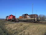 Drei HSL-Lok´s im Rostocker Seehafen am 24.Februar 2019:295 023,362 798 und 363 121.