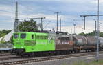 HSL mit 151 138-5 (NVR-Nummer: 91 80 6151 138-5 D-HSL) und Kesselwagenzug am frühen Abend bei der Vorbeifahrt Magdeburg Hbf., 03.06.19 