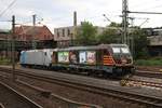 HSL Bombardier Traxx 187 537-6 in Hamburg Harburg am 18.07.19 vom Bahnsteig aus fotografiert